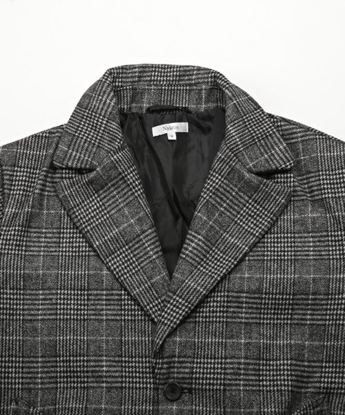 セール ウールビッグチェスターコート チェスターコート メンズ コート ロング丈 ビッグシルエット ウール ラグスタイル Luxstyle D Fashion