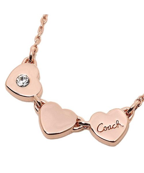 コーチ ネックレス レディース Coach Rscle Heart Station ハートステーション ペンダント ローズゴールド コーチ Coach D Fashion