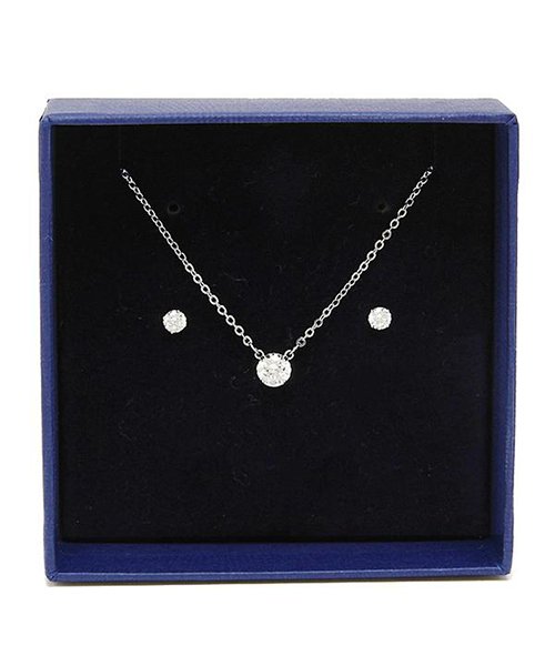 セール 18 Off スワロフスキー ネックレス アクセサリー レディース Swarovski Attract Set Round ペンダント ピアスセット シルバー スワロフスキー Swarovski D Fashion