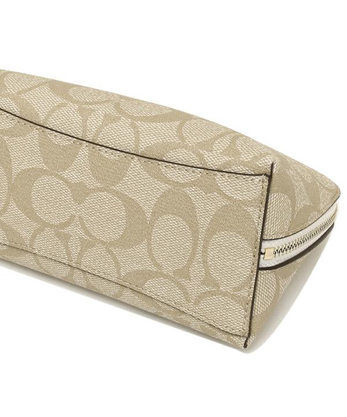 COACH ポーチ/コスメケース ライトカーキ×チョークホワイト コーチ ポーチ アウトレット COACH F53385 IMDQC レディース