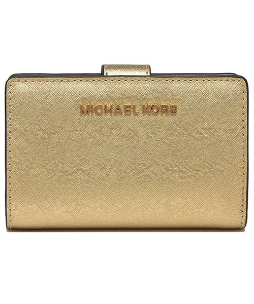 新品☆MICHAEL KORS  ゴールド レザー  折り財布