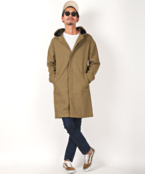 VALLIS by FACTOTUM メルトンフーデットロングコート ラグスタイル LUXSTYLE ウールフーデッドコート/ロングコート