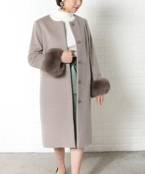 セール アンゴラ袖ファーロングコート ノーリーズソフィー Nolley S Sophi D Fashion