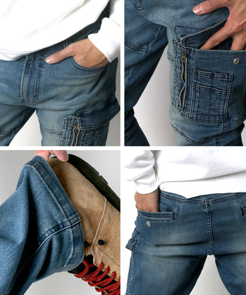 MICHI × SLY デニムカーゴパンツ 青 SLY | 【完全受注生産】MICHI x SLY ADJUST WAIST CARGO-B