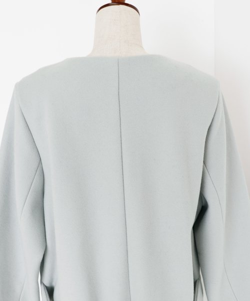 セール 後ろベルトノーカラーコート コート ブルーイースト Blueeast D Fashion