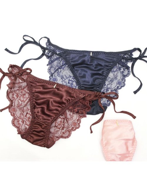 サテンサイドリボンレースバックショーツ ショーツ単品 ツーハッチ Tu Hacci D Fashion
