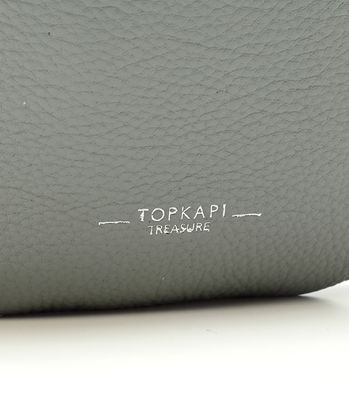 トプカピTOPKAPI2WAYウェストバッグ/ボディバッグ 牛革グレー トプカピ TOPKAPI ソフトシュリンクレザーバイカラーファスナー