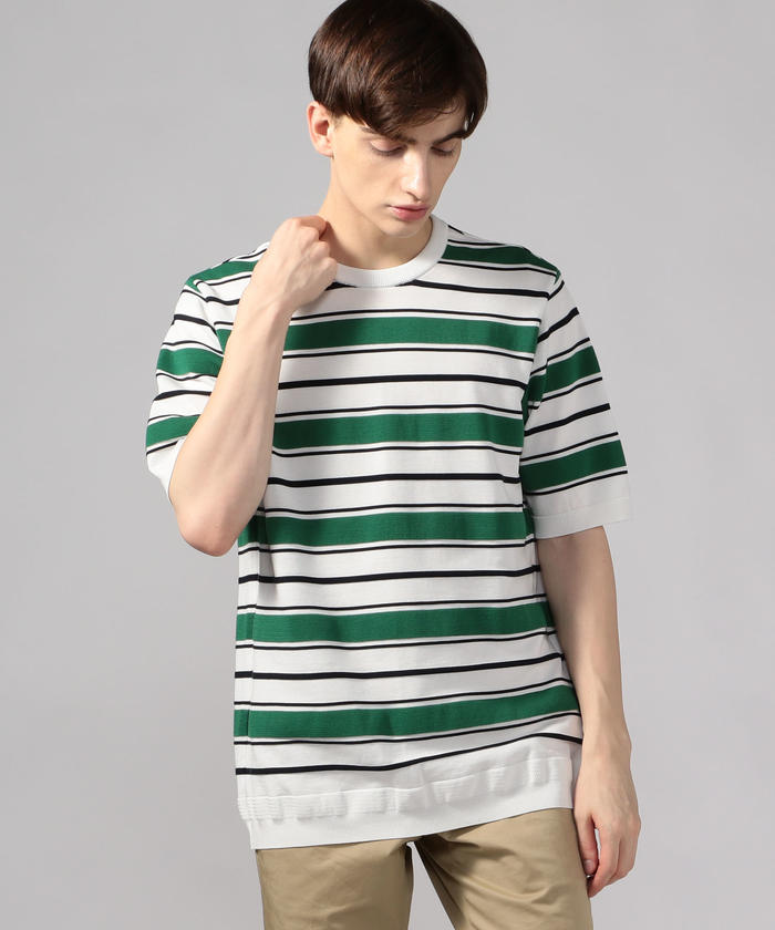 セール 50%OFF】マルチボーダー ニットTシャツ tricot－T