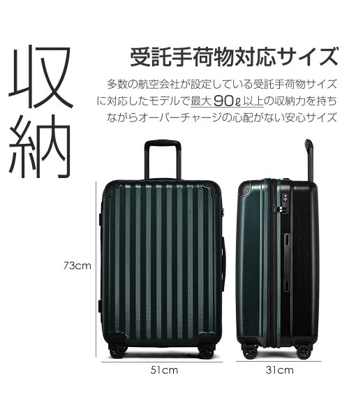 Jp Design スーツケース Llサイズ 静音8輪キャスター 軽量 大容量 拡張 Tsaロック 受託手荷物無料 キャリーバッグ キャリーケース タビバコ Tavivako D Fashion