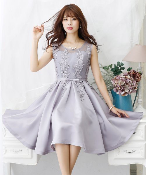 フィット フレアレースドレス 結婚式 お呼ばれワンピース パーティードレス 502709760 プールヴー Pourvous D Fashion