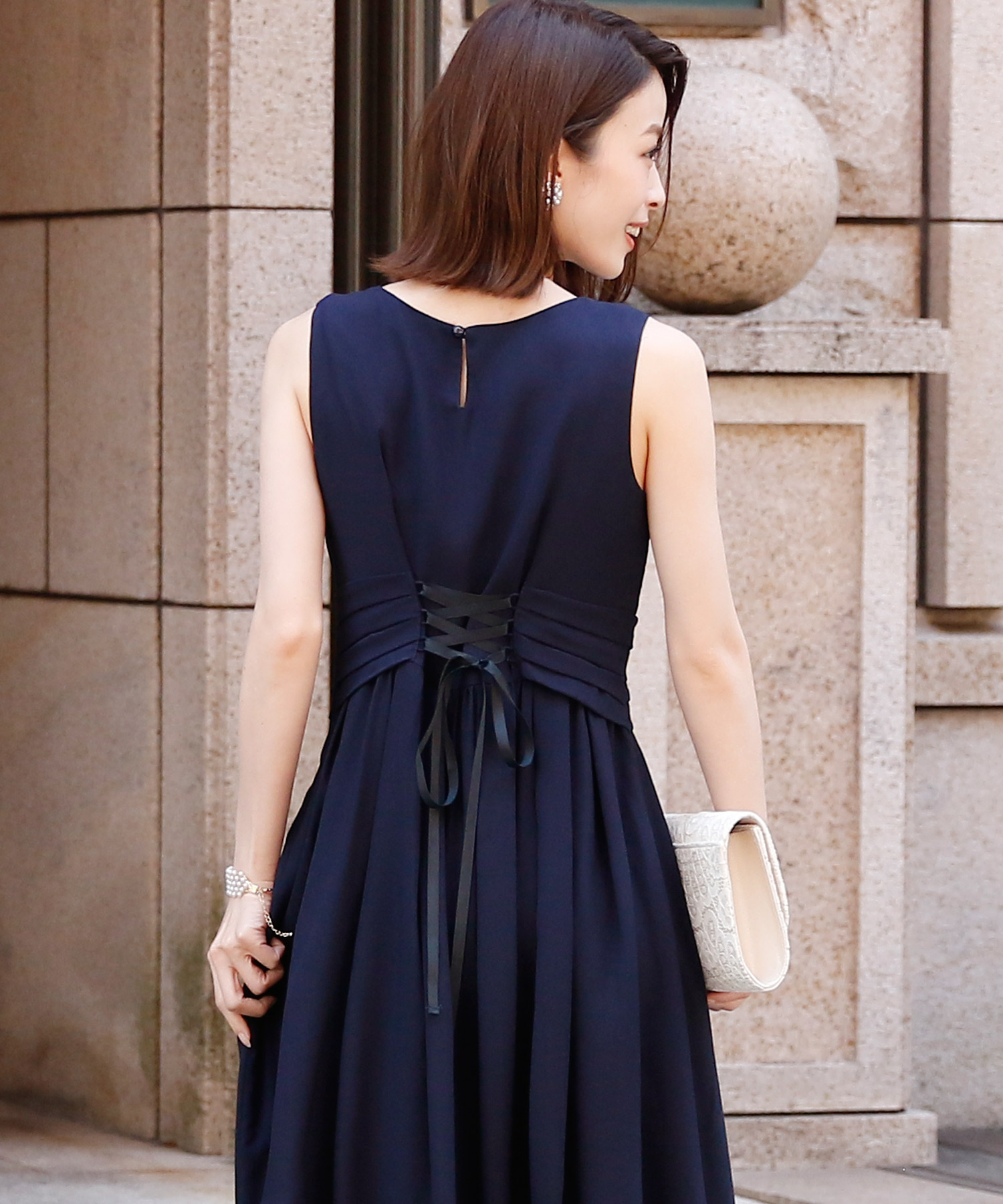 セール】プールヴー PourVous 結婚式ワンピースドレスヘムレース