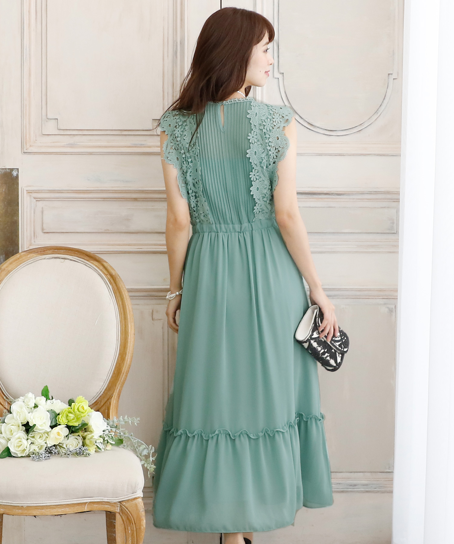 シフォン&レースワンピース・結婚式ドレス・お呼ばれパーティードレス ...