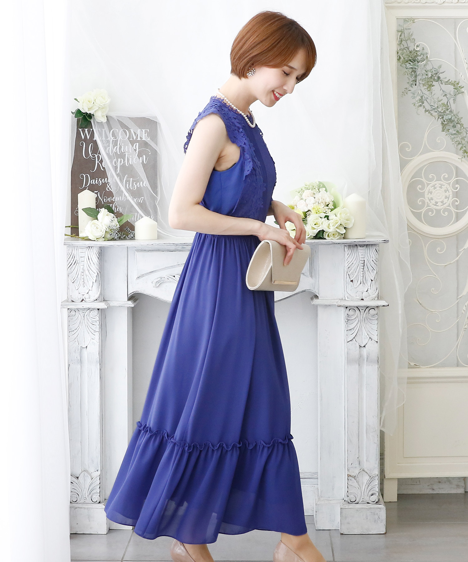 シフォン&レースワンピース・結婚式ドレス・お呼ばれパーティードレス ...