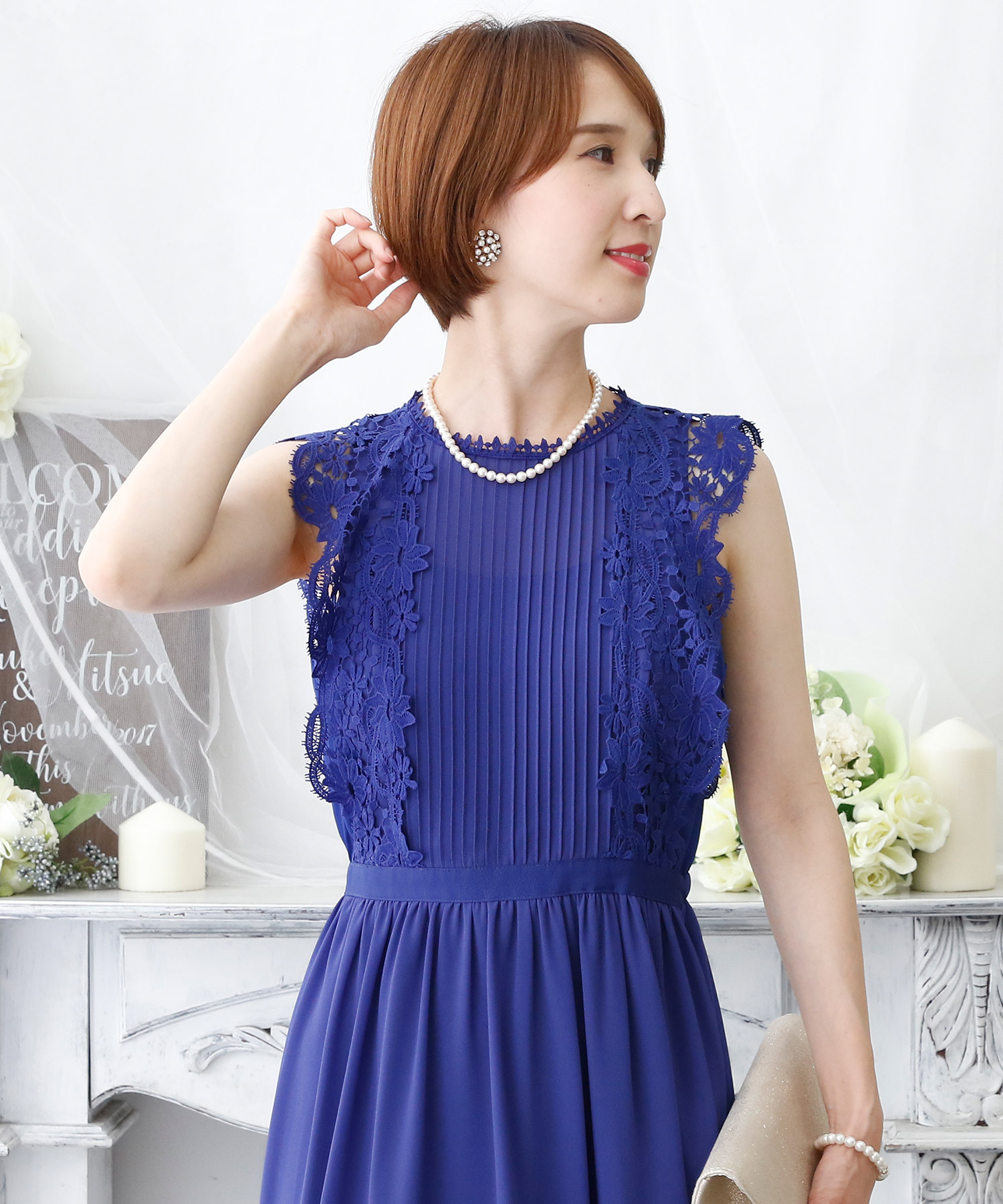 シフォン&レースワンピース・結婚式ドレス・お呼ばれパーティードレス ...