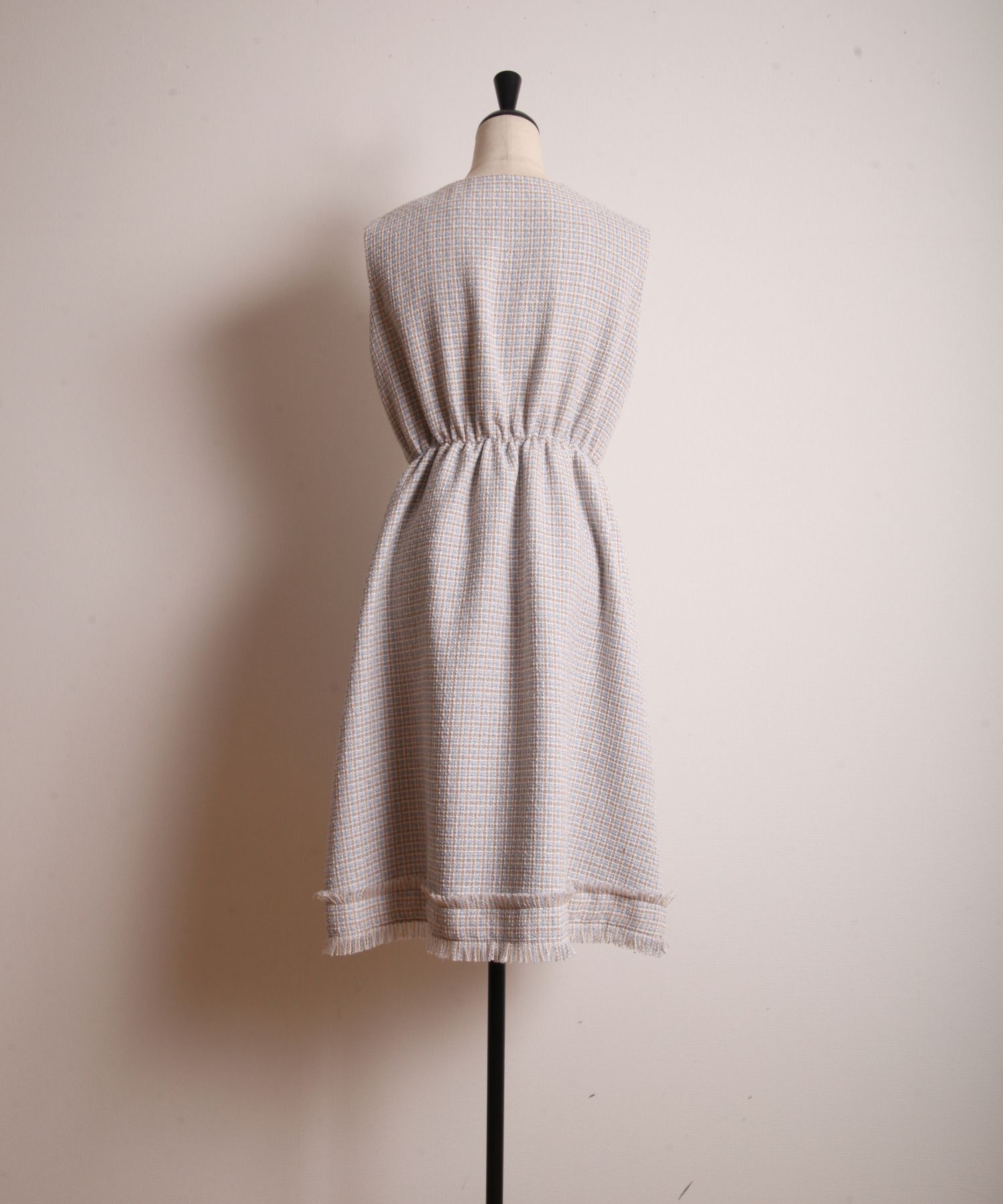 ワンピース ツイード ノースリーブ ビジュー 上品 韓国 L1191 セール 30%OFF】トッコクローゼット tocco closet ビジュー付き
