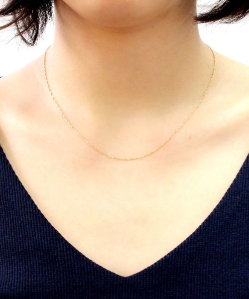 18金ネックレス チェーン K18 ダブル スクリュー ネックレス 幅 0 92mm 長さ 40cm シアーズ Sears D Fashion