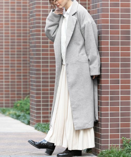 セール レディース アウター オーバーサイズシルエット ロングコート レディース コート 冬コーデ ミリアンデニ Mili An Deni D Fashion