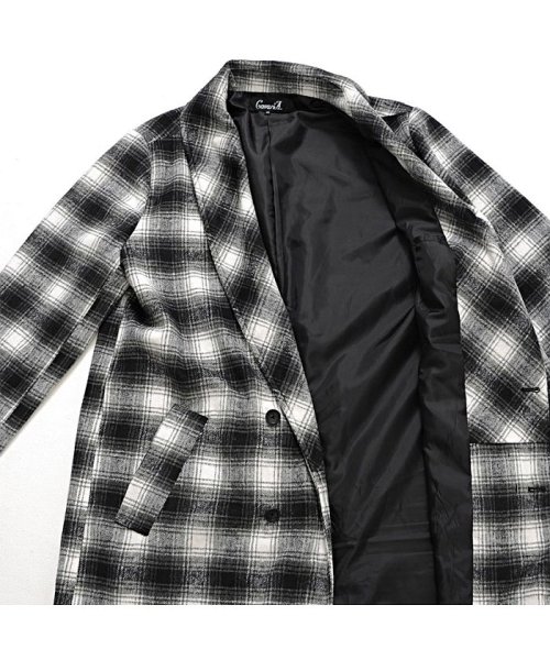 Cavaria キャバリア メンズ チェック柄ショール コート キャバリア Cavaria D Fashion