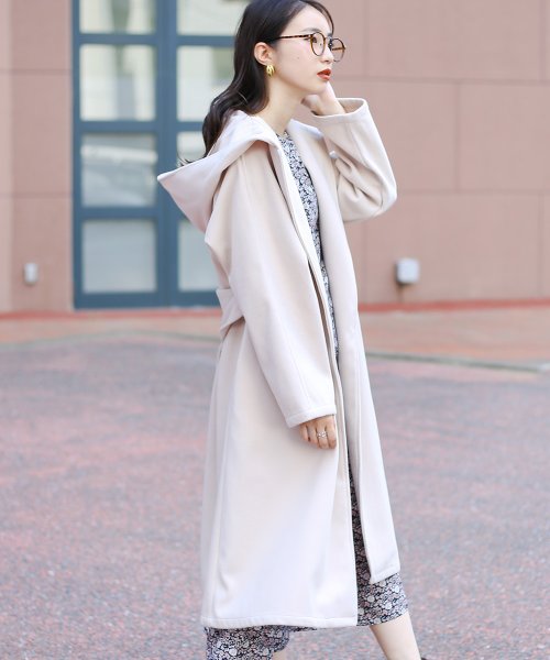 セール ダブルフェイスフード付きロングコート ブージュルード Bou Jeloud D Fashion セール ダブルフェイスフード付きロングコート ブージュルード Bou Jeloud D Fashion