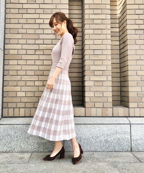 セール チェックフレアバックリボンニットワンピース トランテアン ソン ドゥ モード 31 Sons De Mode D Fashion