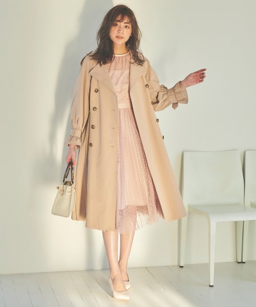 セール 美人百花3月号 泉里香さん着用アイテム プリーツ入りロングトレンチコート トランテアン ソン ドゥ モード 31 Sons De Mode D Fashion