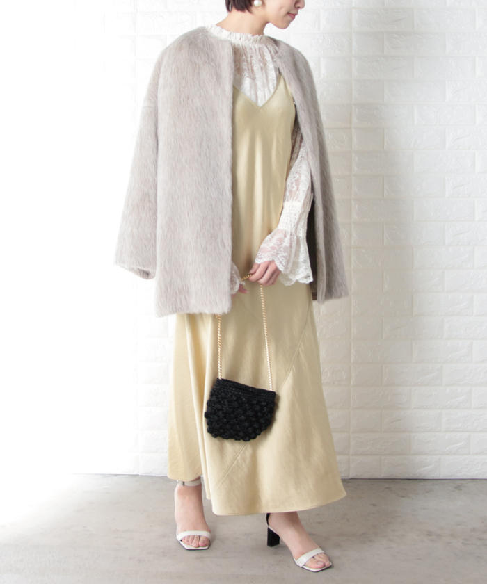 セール 41%OFF】アルパカシャギーショートコート(501192117) | ラヴィ