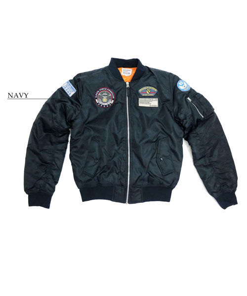変種ミリタリー古着 MA-1 ネイビー ワッペン フライト ボンバージャケット 楽天市場】全3タイプ! 9サイズ! [Men's Thick and thin Army