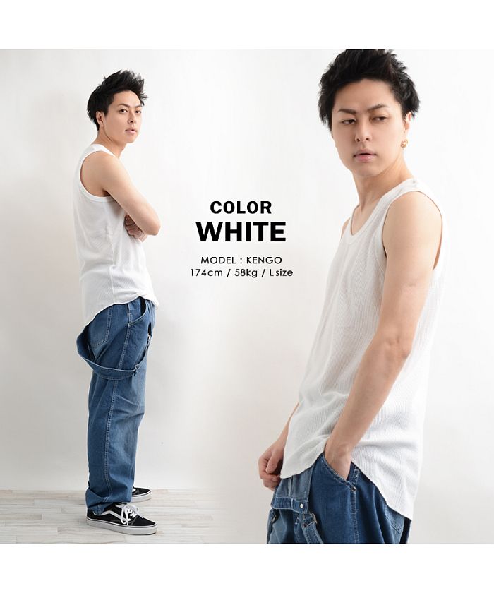 ワンフォークロージング 1111clothing 【ワッフルロングタンク