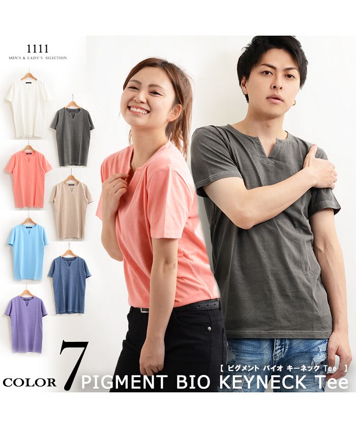 ワンフォークロージング 1111clothing tシャツ キーネック