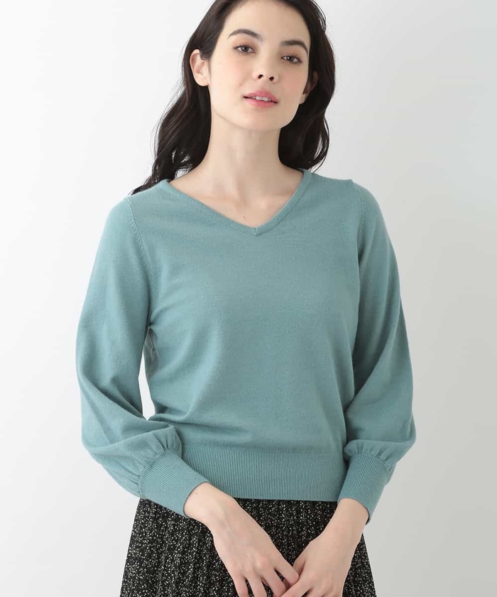 DEPTヤクニット　フーデッドスカーフ セール 70%OFF】スカーフ付きVネックニット(502833666