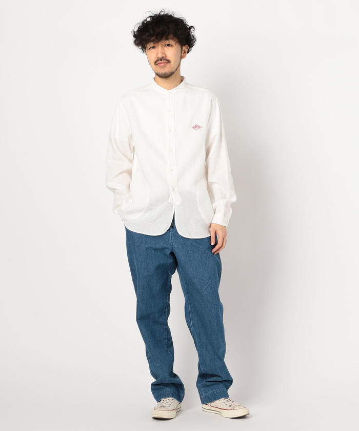 DANTON/ダントン】リネンバンドカラーシャツ #JD－3607 KLS