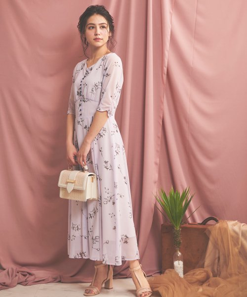 セール 美人百花 Andgirl Non No5月号掲載 モノトーンフラワーワンピース ノエラ Noela D Fashion