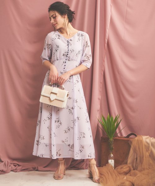 セール 美人百花 Andgirl Non No5月号掲載 モノトーンフラワーワンピース ノエラ Noela D Fashion