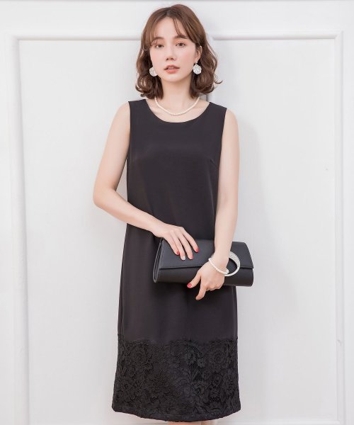セール 裾レースノースリーブワンピースと総レースカーディガンフォーマル2点セット 502 ドレス プラス Dress D Fashion
