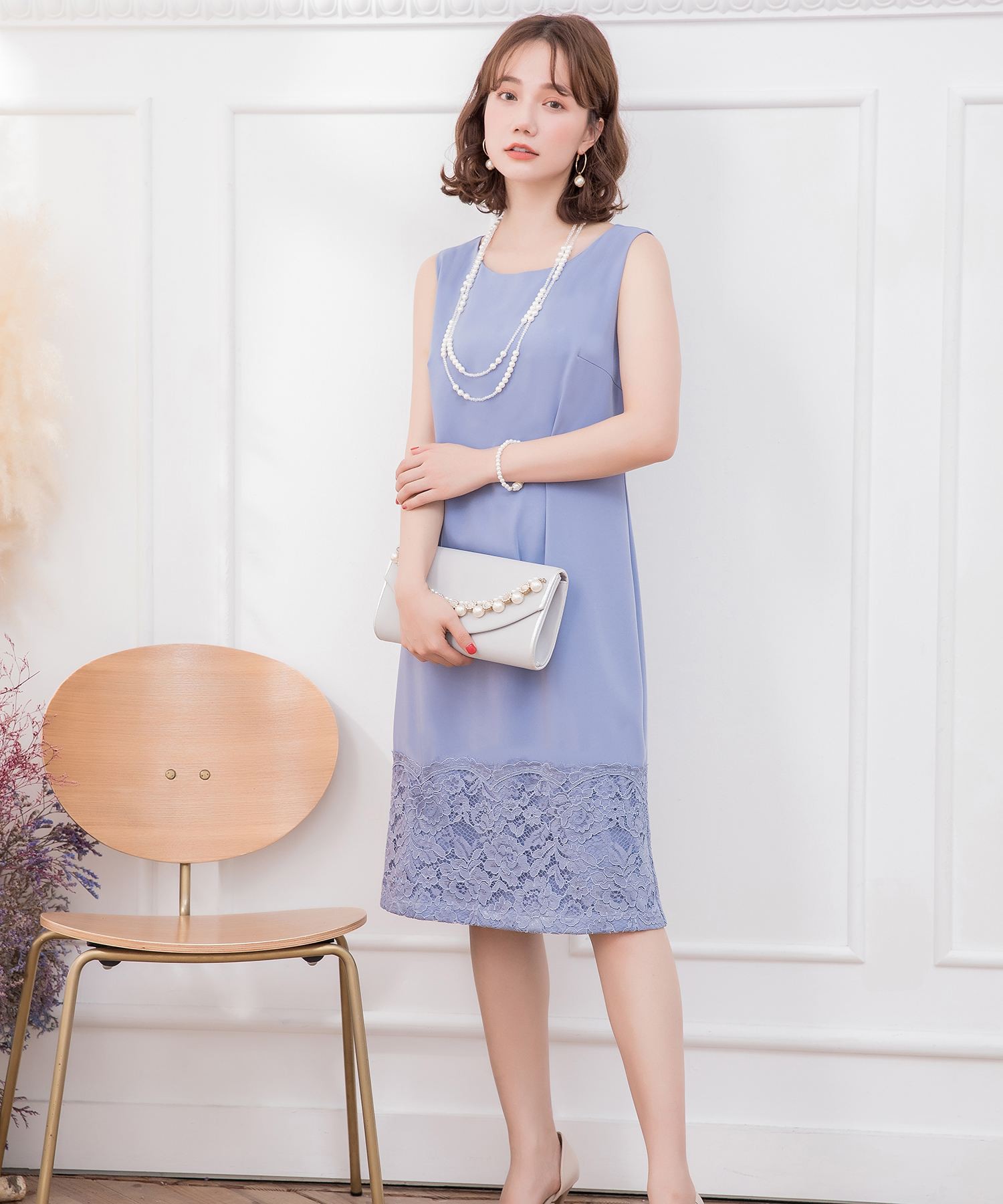 セール】ドレスプラス DRESS+ 裾レースノースリーブワンピースと