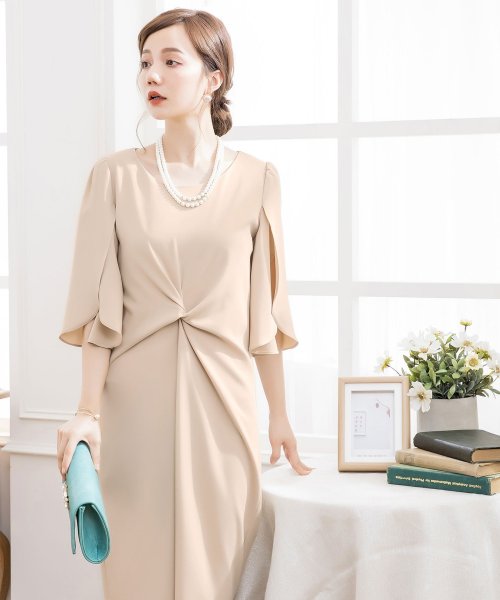 ウエスト絞りデザインワンピースドレス ドレス スター Dress Star D Fashion