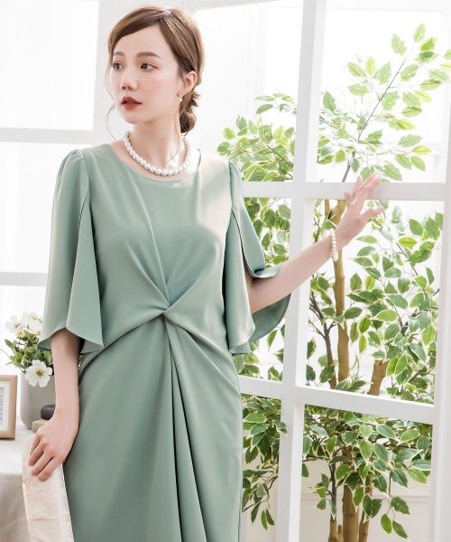 ウエスト絞りデザインワンピースドレス ドレス スター Dress Star D Fashion