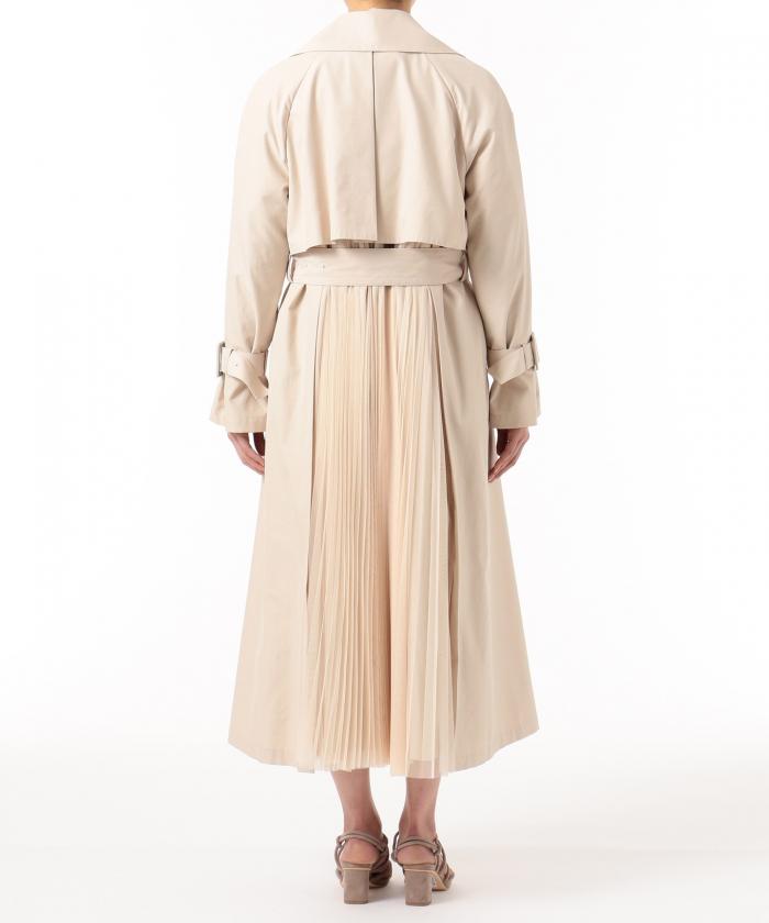 グレースコンチネンタル　チュールプリーツ　トレンチコート グレースコンチネンタルチュールプリーツトレンチコート