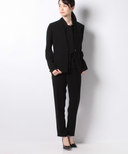 礼服 喪服 卒業式 セレモニー対応 ノーカラージャケットセットアップパンツスーツ 3点セット フォルムフォルマ Form Forma D Fashion