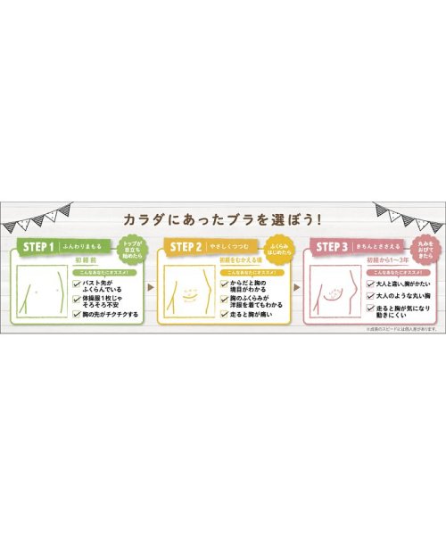 セール 40 Off 中学生向け ｓｔｅｐ３ まるみをおびてきた胸にやさしくフィット 学校生活を応援するブラ ３ ４カップブラ A Bカップ ウィング ティーン Wing Teen D Fashion