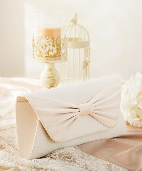 結婚式 お呼ばれに使えるパーティーバッグ リボンデザインサテンパーティークラッチバッグ ドレス スター Dress Star D Fashion