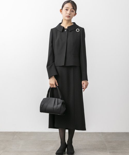 クーポン セール5 Off 喪服 礼服 ステンカラージャケット タイトロングワンピース ブラックフォーマルセットアップスーツ フォルムフォルマ Form Forma D Fashion