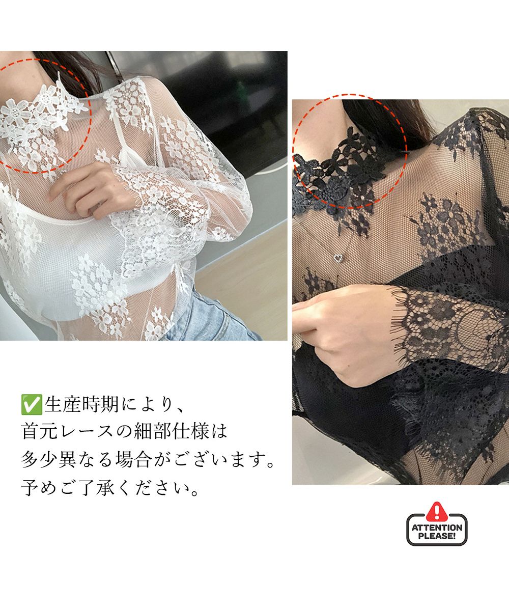セール】シースルーブラウス 花柄総レーストップス(502932994