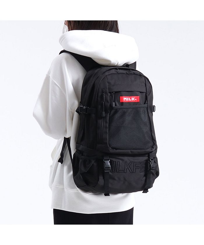 MILKFED. BIG BACKPACK BAR 2 ブラック ミルクフェド MILKFED. ミルクフェド リュック MILKFED