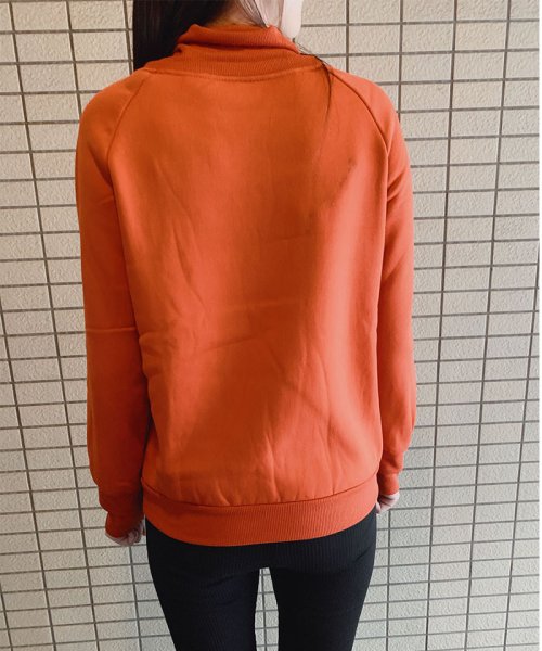セール Tシャツ スウェット プルオーバー トレーナー レディース トップス 長袖 ハイネック カットソー 裏起毛 重ね着風 セイヘイショップ Seiheishop D Fashion