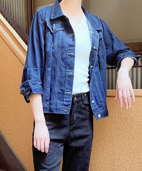 セール デニムジャケット レディース アウター カジュアル ジージャン 秋 冬 秋物 ショッピングゴー Shoppinggo D Fashion