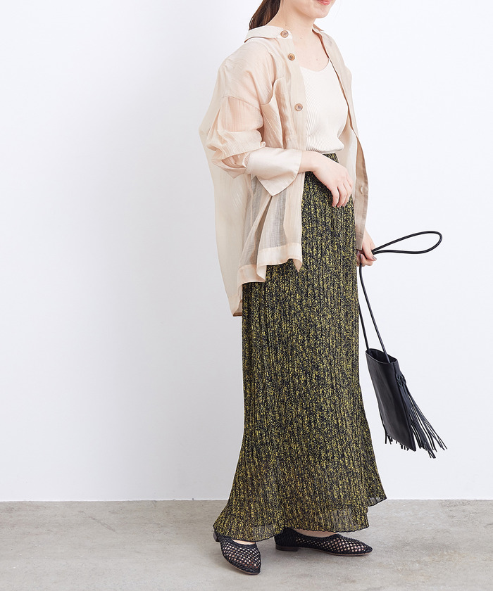 ADAMETROPE☆ シアー楊柳プリントプリーツスカート 新品 セール】シアー楊柳プリントプリーツスカート(502942240