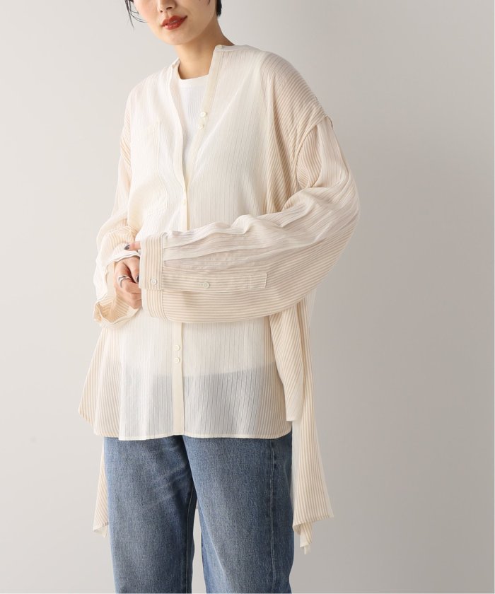 RITO/リト】STRIPE SHIRT WITH OPENED SLEEVES:シャツ(502943315 