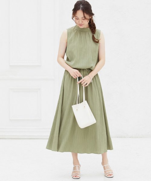 セール ハイネック楊柳ノースリーブワンピース ビス Vis D Fashion セール ハイネック楊柳ノースリーブワンピース ビス Vis D Fashion
