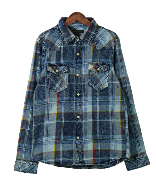 TMT REGULAR DENIM BD SHIRTインディゴデニムシャツXL（DENIM